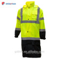 Chaqueta de lluvia clase 3 de alta visibilidad Reflectante Chaqueta de lluvia de alta visibilidad Chaqueta de lluvia de alta visibilidad impermeable de Hi-Viz larga para hombre